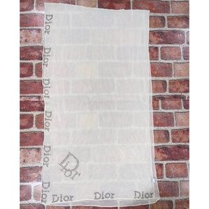 Pre-Owned Not Org Rectangle Silk Scarf Beige Cream Rhinestones Chic Preppy